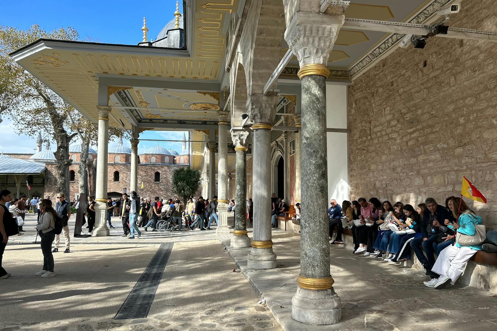 Visitors in the courtyard of the Topkapi Palace